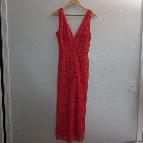 Lovers + Friends NWT Red Kenneth Lace Jumpsuit - Picture 4 of 16